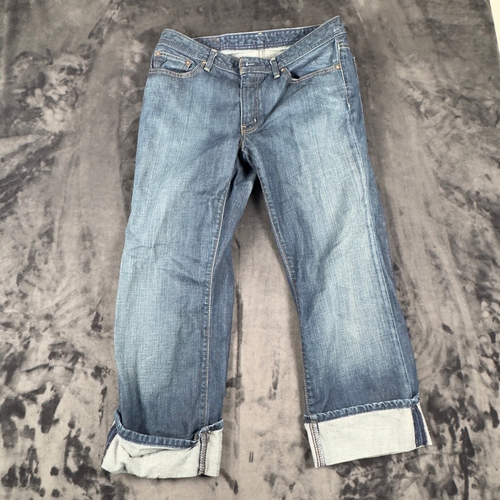 Polo Jeans Co. Cuffed Jeans Womens 12 Blue Straight Leg 100% Cotton 8014WAY2416